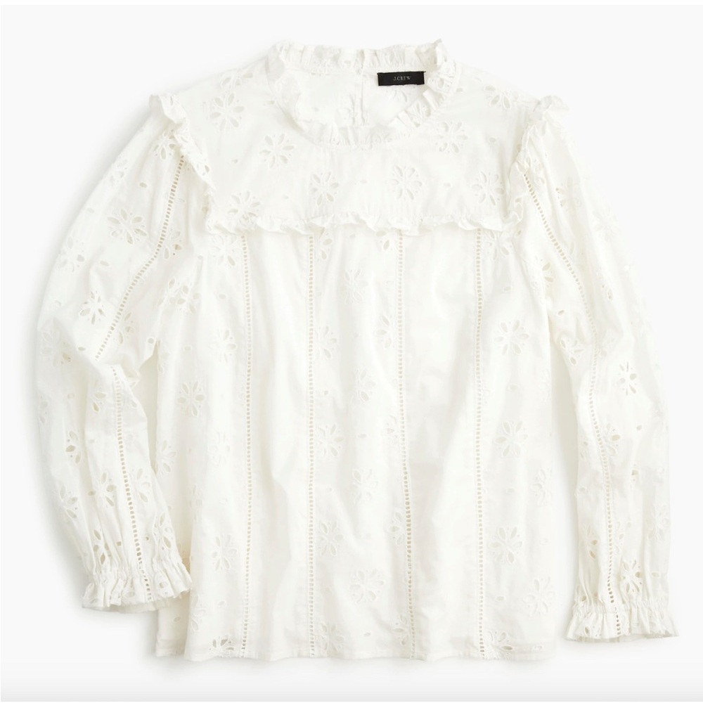 J. Crew Cream Eyelet Blouse